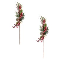 Pack De 2 Varas Navideñas De Moras Rojas De 80Cm Fn278 Floripastore