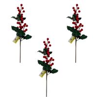 Pack De 3 Picks Navideños De Moritas Rojas De 30Cm Bg410215 Floripastore