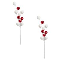 Pack De 2 Varas Navideñas Con Bolitas Rojas Y Blancas De 71Cm Fn259 Floripastore