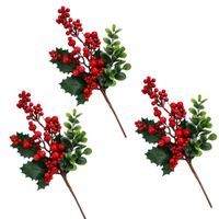 Pack De 3 Picks Navideños De Moras Rojas De 30Cm Fn266 Floripastore