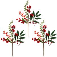 Pack De 3 Picks Navideños De Moritas Rojas De 33Cm Bg410188 Floripastore