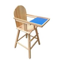 Silla de Bebe para Comer en Madera con Bandeja en Azul