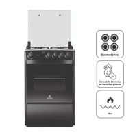 Cocina de Pie a Gas INDURAMA 4 Quemadores Soria Negro