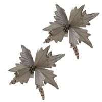 Pack de 2 Flores Artificial De Cardenal Dorado Navideño De 40Cm FN222 FLORIPASTORE