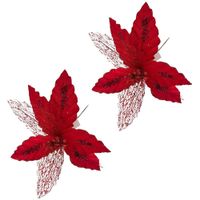 Pack de 2 Flores Artificial De Cardenal Rojo Navideño De 30Cm FN205 FLORIPASTORE