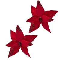 Pack de 2  Flores Artificiales De Cardenal Rojo Navideño De 30Cm FN202 FLORIPASTORE