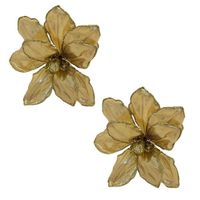 Pack de 2 Flores Artificiales De Cardenal Dorado Navideño De 30Cm FN209 FLORIPASTORE