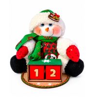 Muñeco de Nieve Navideño Artesanal con Calendario Decorativo 30 cm