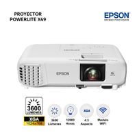 Proyector Epson portátil Powerlite X49 3600 Lúmenes XGA 1024x768