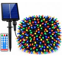 Luces Navideñas Solares 9 Metros Con Control Y 100 Led