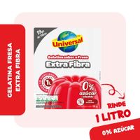 Gelatina Sin Azúcar UNIVERSAL Extra Fibra Sabor a Fresa Caja 38g