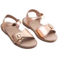 Sandalias Cuero Sintético con Hebilla y Flor Niña EUREKA