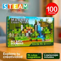 Cubos Magnéticos 3D Didácticos STEAM Caja 100 Piezas BASE SCENARIO