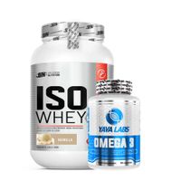 ISO WHEY 1 KG VAINILLA Y OMEGA 3 YAVA LABS 90 CAPS