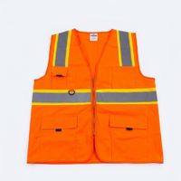 Chaleco De Seguridad Naranja Reflectivo Con Cierre Talla M