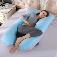 Almohada Multi Postural Embarazo Lactancia Celeste con Gris