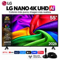 Televisor LG 55 NANO 4K UHD SMART TV 2026 CON ANTENA DIGITAL