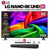 Televisor LG 55 NANO 4K UHD SMART TV 2026 CON SOUNDBAR NEX