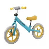 Bicicleta Infantil De Balance Niño Niña Aro 12 Azul Con Amarillo