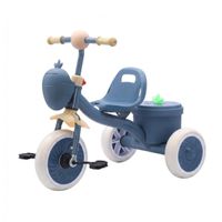 Triciclo Doble Canastilla Niño Infantil Azul L9438