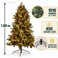 Árbol de Navidad Verde de 1.80m con Luces y 1016 Ramos LED AM180