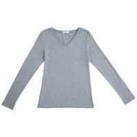 Polo Manga Larga Cuello V Mujer SINGULAR Color Melange