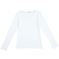 Polo Manga Larga Cuello V Mujer SINGULAR Color Blanco