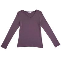Polo Manga Larga Cuello V Mujer SINGULAR Color Violeta