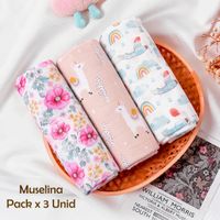 Manta Muselina para Bebé Bambú y Algodón Pack x 3 Unidades SMT66