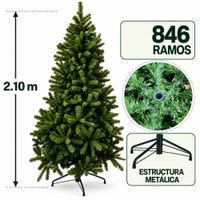 Árbol de Navidad Verde de 2.10m y 846 ramos AP210