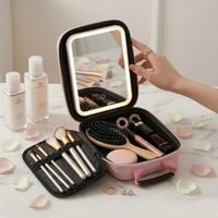 Neceser De Maquillaje Con Espejo Led Mini Maletin organizador de maquillaje