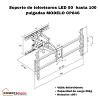Soporte Para Tv Led 50-100 Modelo Cp846