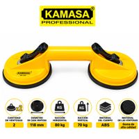 Ventosa de Succion Doble para Vidrio y Azulejos Kamasa KM1691 118mm 70kg