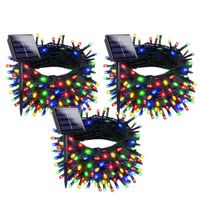 Pack x3 Luces de Navidad Solares 20m 300 LED Multicolor IP65
