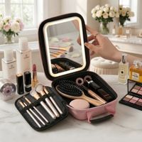 Neceser De Maquillaje Con Espejo Led Maletin Neceser