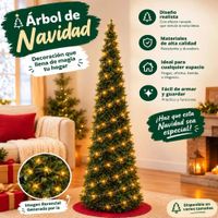 Árbol De Navidad  Plegable  Armado 1 Minuto Color Verde 1.80 MT mas Regalo Luces