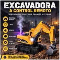 Excavadora  a Control Remoto con Pala de METAL  - Luces LED - Sonido - Efecto Humo 2026