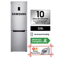 Refrigeradora Samsung Bottom Freezer 328L Rb33J3230Sape Plateado -l- Plancha Oster