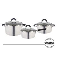 Set de Ollas de Acero Inoxidable 6 Piezas HUDSON