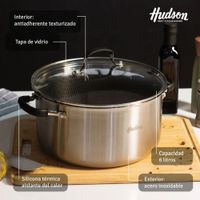 Cacerola / Olla de Acero Inoxidable con Antiadherente 26cm con Tapa HUDSON