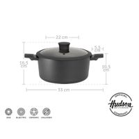 Cacerola / Olla de Aluminio Antiadherente Daily 22cm con Tapa HUDSON