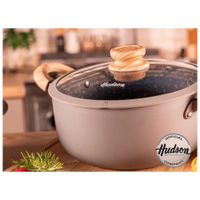 Cacerola / Olla Antiadherente Granito Gris 26cm con Tapa HUDSON