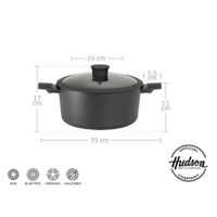 Cacerola / Olla de Aluminio Antiadherente Daily 24cm con Tapa HUDSON