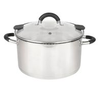 Cacerola / Olla Acero Inoxidable 26 cm Triple Fondo Inducción Plateado HUDSON
