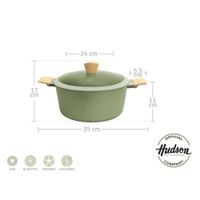 Cacerola / Olla Antiadherente Olive 26cm con Tapa HUDSON