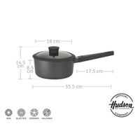 Cacerola de Aluminio Antiadherente Daily 18cm con Tapa HUDSON