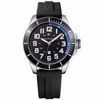 Reloj Tommy Hilfiger 1791072 Fecha Acero Inoxidable Correa de Silicona Negro