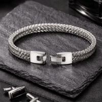 Brazalete Pulsera Para Hombre Cola de Zorro Plata x 21cm