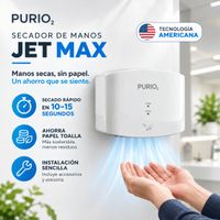Secador de manos PURIO JET MAX  Aire Potente y Secado Instantáneo