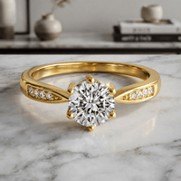 Anillo de Compromiso de Plata bañado en Oro 18k Mod 363 Talla 6